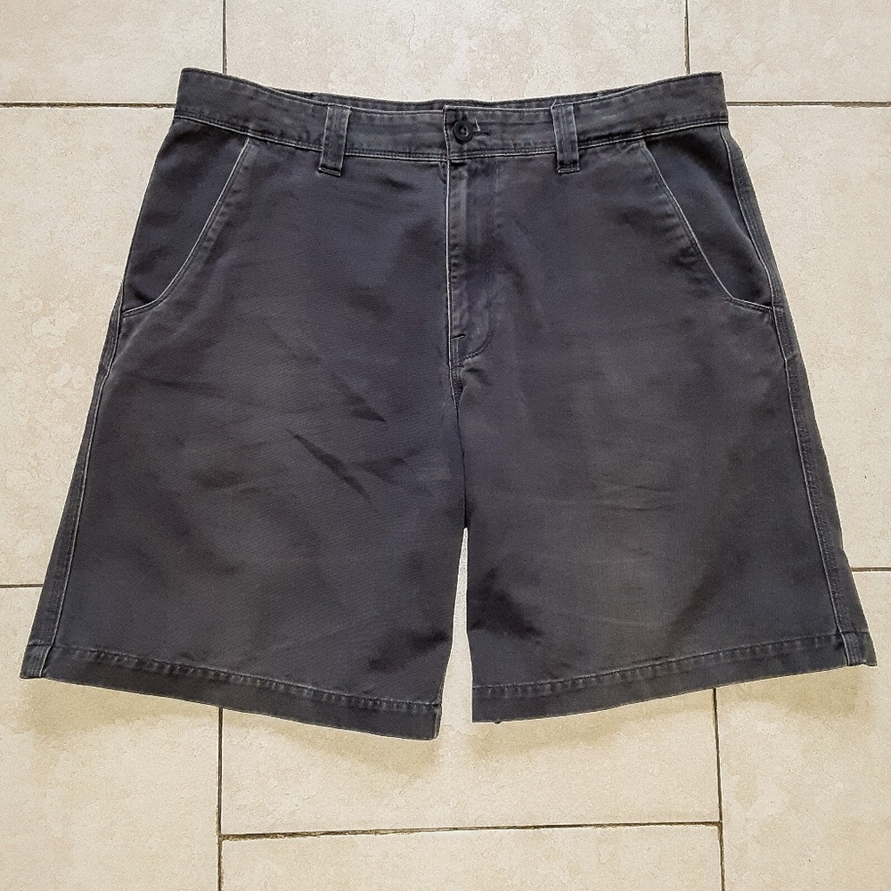 North Face blue/gray flat front cotton shorts